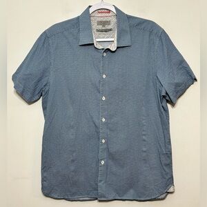 Ted Baker London Geometric Micro Dot Button Up Shirt Preppy Career Business
